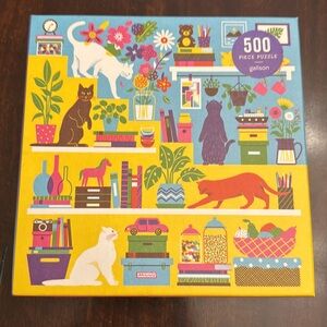 Galison Curious Cats Puzzle. 500 piece complete. Excellent condition has poster